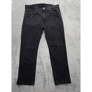 Levis 559 Jeans Mens Measured 36x28 Black Straight Relaxed Denim‎ Zip Fly